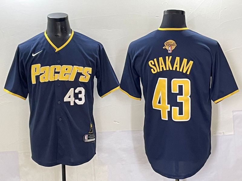 Men 2025 Indiana Pacers 43 Siakam Blue Nike Joint Name NBA Jersey style 28
